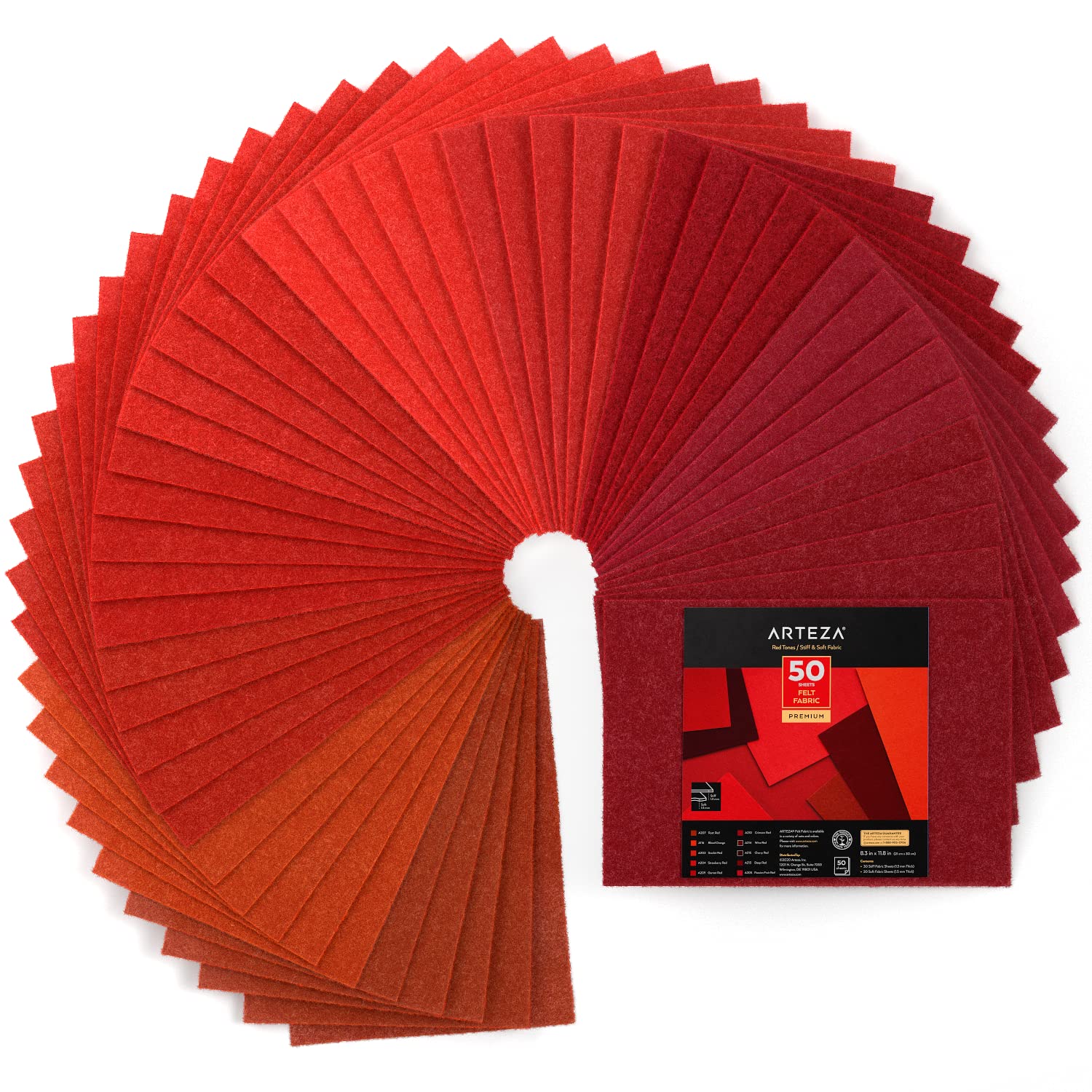 Amazon.com: ARTEZA 紅色工藝毛氈床單,8.3 x 11.8 英吋(約8.3 x 11.8
